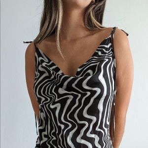 funky black & white dress